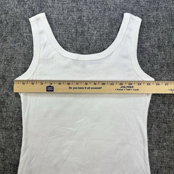 Paris Van Master Tank Top Women Medium White Silver Metallic Made in France Soft - Picture 7 of 12